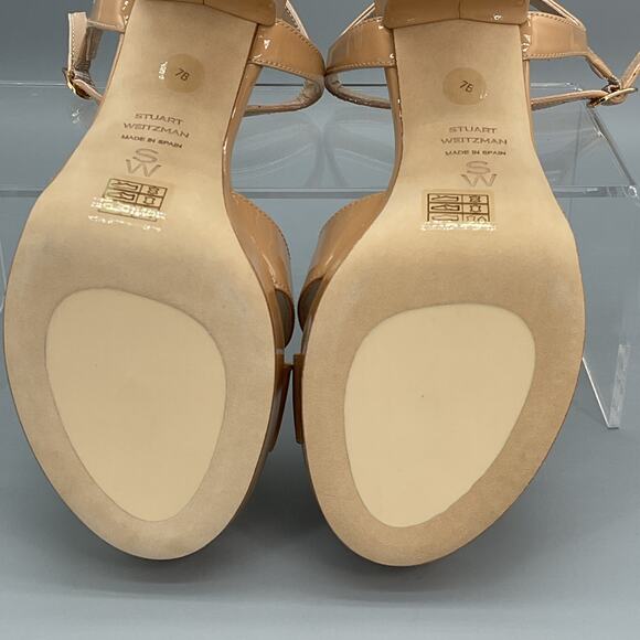 NEW Stuart Weitzman Women’s Dayna 80 Platform Sandals Beige Size 7B - Picture 10 of 10